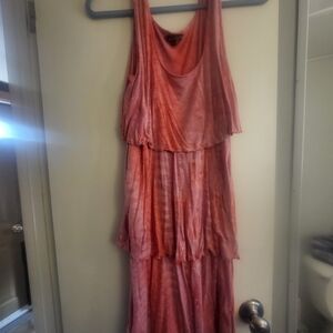 Sleeveless Tiered Maxi Dress in Dusty Rose Pink